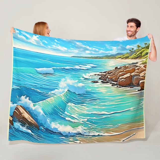 Scendesign för kustnära Sten Fleecefilt (På plats)