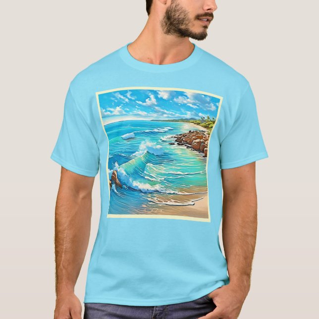 Scendesign för kustnära Sten T Shirt (Framsida)