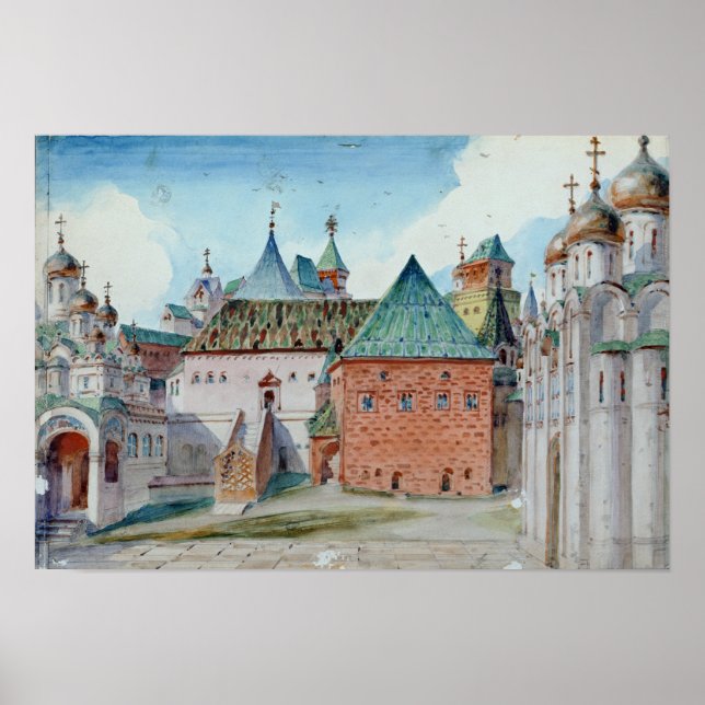 Scendesign för Modest Mussorgskys opera Poster (Framsidan)