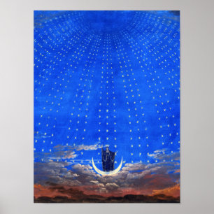 Scendesign för Mozart's opera Magic Flute Poster