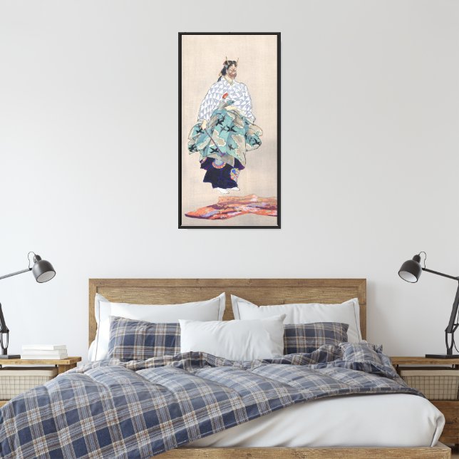 Scene från Noh Play Aoinoue (1922) Canvastryck (Insitu (sovrum))