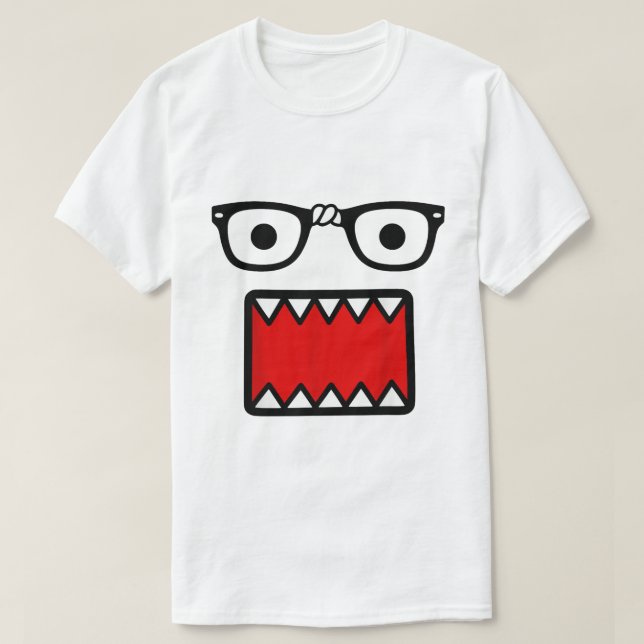 Scene Kid Glasses & Cartoon Mouth Design T Shirt (Design framsida)