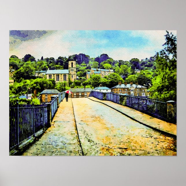 Scene of Ironbridge in Shropshire, England Poster (Framsidan)