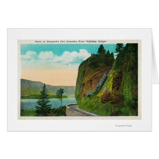 Scene på Shepperds Dell på Columbia River Hälsningskort (Framsidan Horizontal)