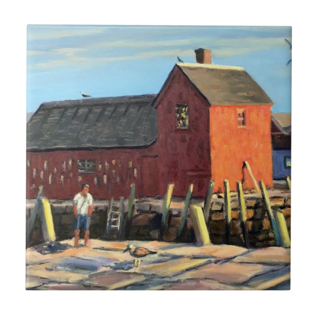 Scenen #1 Motif Rockport Fishing Shack Kakelplatta (Framsidan)