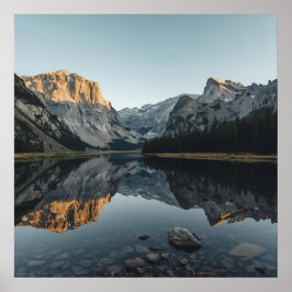 Scenen Alperna Spegel - Poster landskap