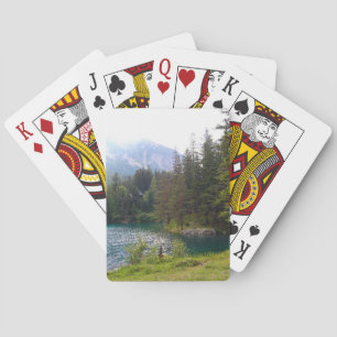 Scenen Alpine Skogen och Sjö Photo Casinokort