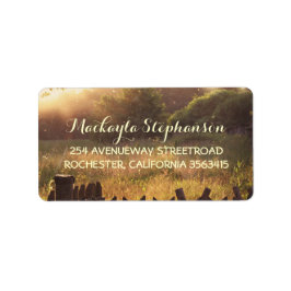 Scenen bröllop i Rustic land Adressetikett