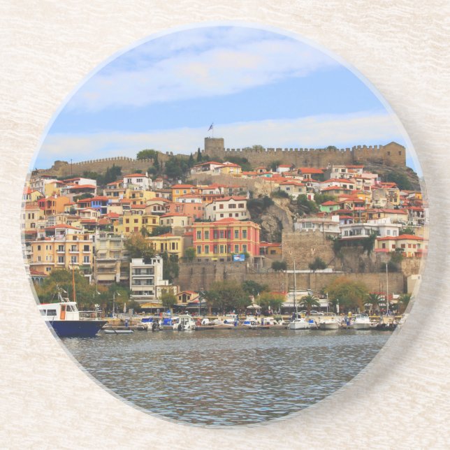 Scenen i Molyvos, Northan Greece Rnd Underlägg (Framsidan)