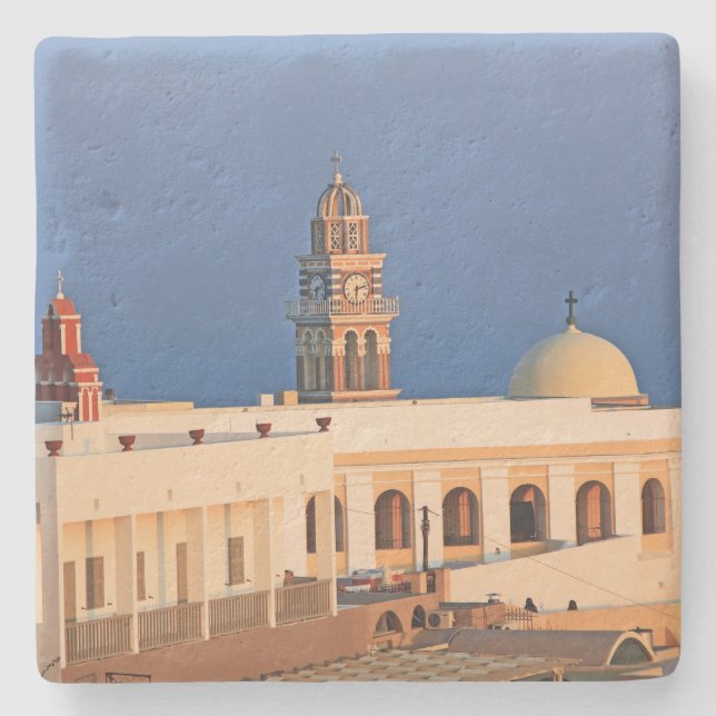 Scenen i Santorini Greece Sq Underlägg (Framsidan)