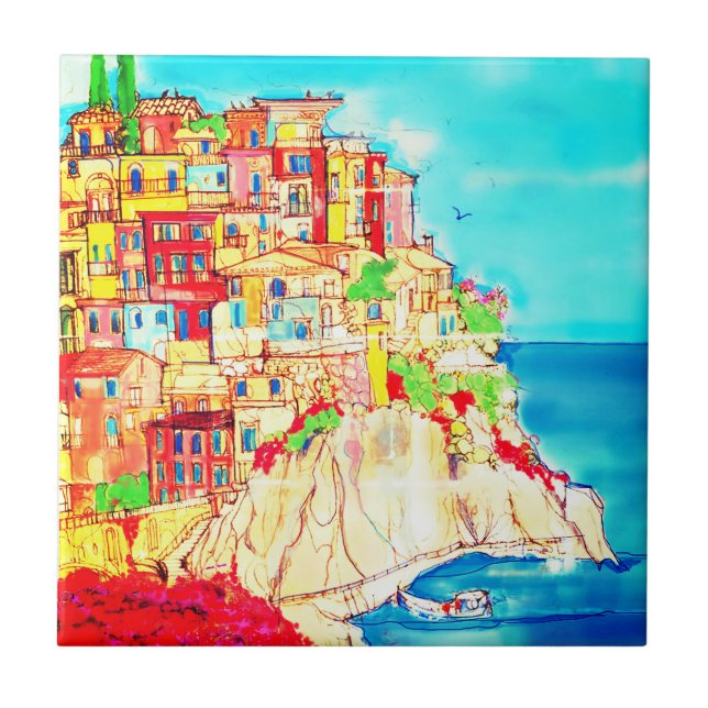 Scenen Kusten i Italien, Contemporary Kakelplatta (Framsidan)