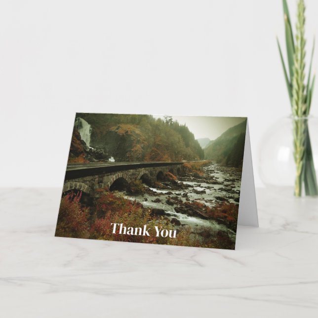 Scenen Photo Waterfalls och Forest Tack Kort (Framsida)