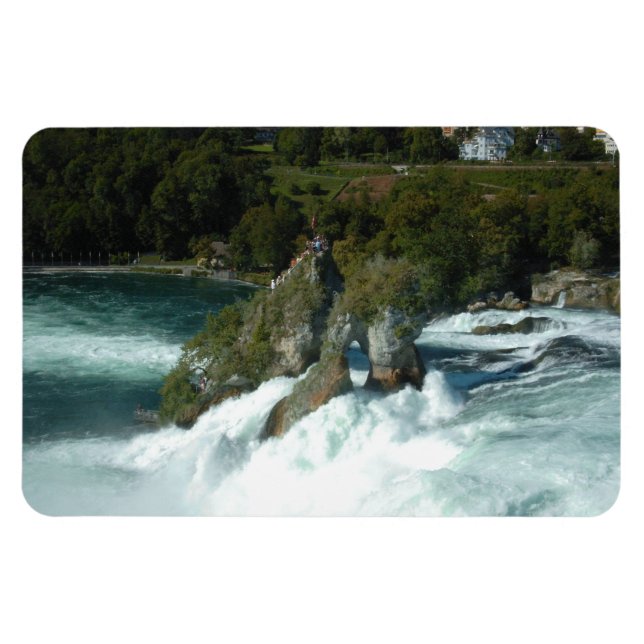 Scenen Rhine Falls i Schweiz Magnet (Horisontell)