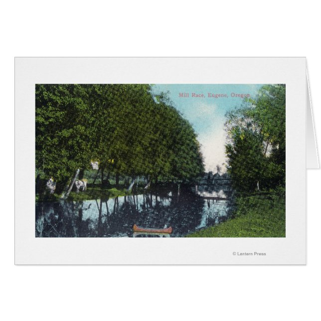 Scenen River med Canoe SceneEugene, ELLER Hälsningskort (Framsidan Horizontal)