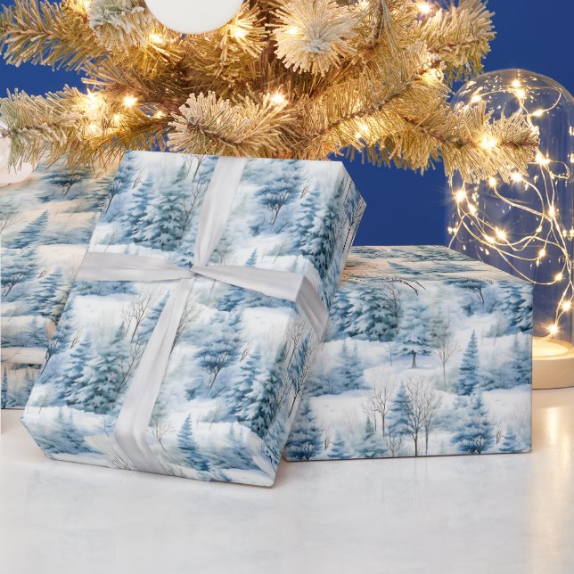Scenen Snowy Julgranar tippad Presentpapper (Helgdagar)