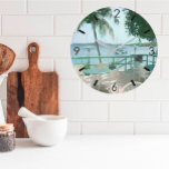 Scenen Tropical Vatten Boats Handflatan Träd Stor Klocka<br><div class="desc">PERFEKT DAY CARRIBEAN Sea SOL BOATS VACATION ALLTID. . - Alla designfrågor,  skicka bara ett e-postmeddelande till charmdesignstudio@rcn.com,  så hjälper vi gärna till.</div>