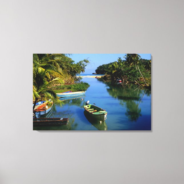 Scenen vid Ocho Rios i Jamaica Canvastryck (Framsida)