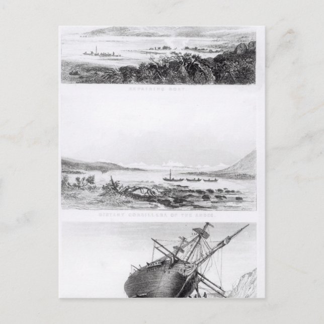 Scener av "Beagle" som repareras Vykort (Framsida)