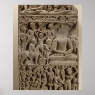 Scener från Buddhas liv, Sarnath, Uttar Pradesh Poster