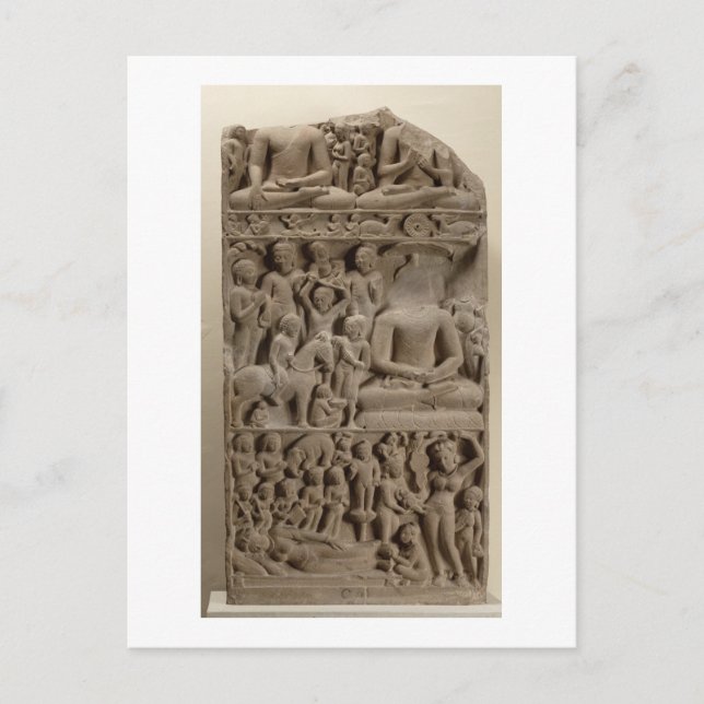 Scener från Buddhas liv, Sarnath, Uttar Pradesh Vykort (Framsida)