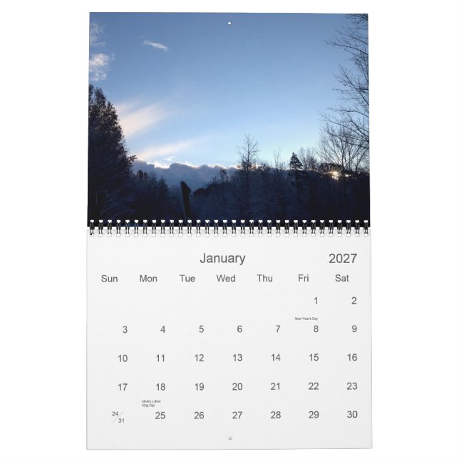 Scener från naturkalender kalender (Jan 2027)