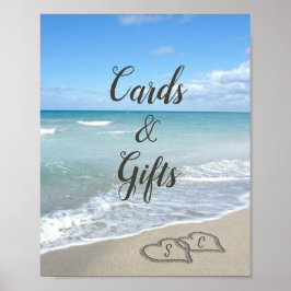 Scener Hearts i Sand Beach Personligt bröllp Poster