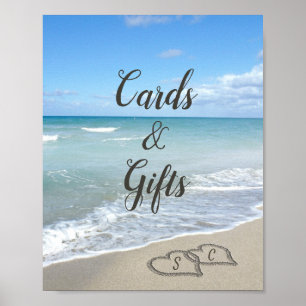 Scener Hearts i Sand Beach Personligt bröllp Poster