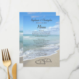 Scener Hearts in the Sand Beach Wedding Menu Meny