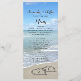 Scener Hearts in the Sand Beach Wedding Menu Meny