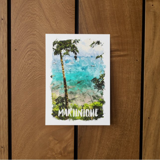 Scenery för den vackra Tropiska ön Martinique Vykort (martinique tropical island postcard)