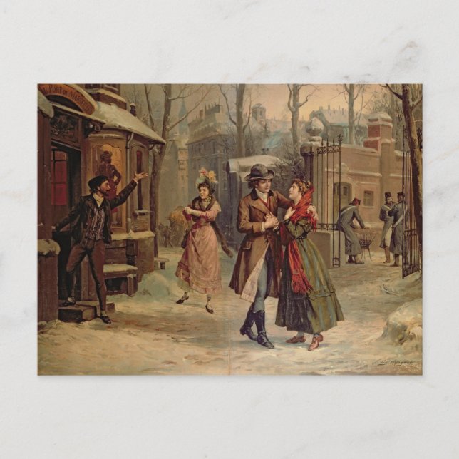 Scenery för scenen med Mimi och Rodolfo Vykort (Framsida)