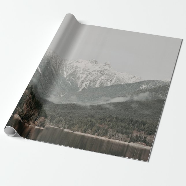 SCENERY OF TRÄD AND MOUNTAIN PRESENTPAPPER (Utrullad)
