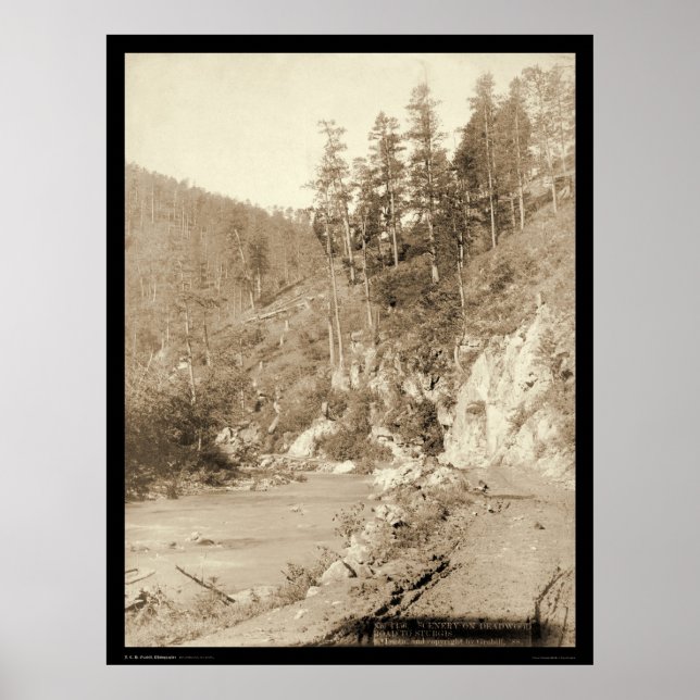 Scenery on Deadwood Road to Sturgis SD 1888 Poster (Framsidan)