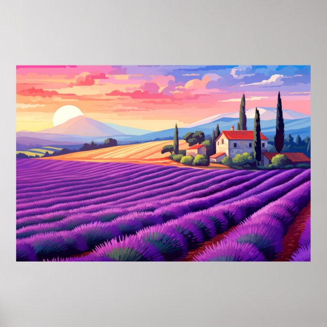 Scenery Panoramic Prairie liggande natur Poster (Framsidan)