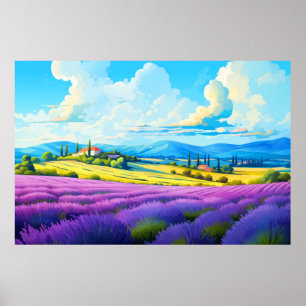 Scenery Panoramic Prairie liggande natur Poster