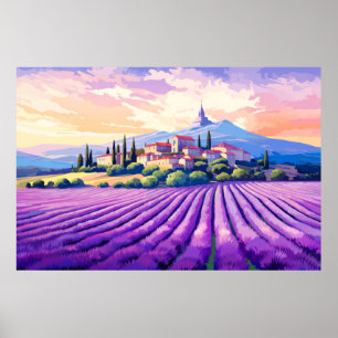 Scenery Panoramic Prairie liggande natur Poster