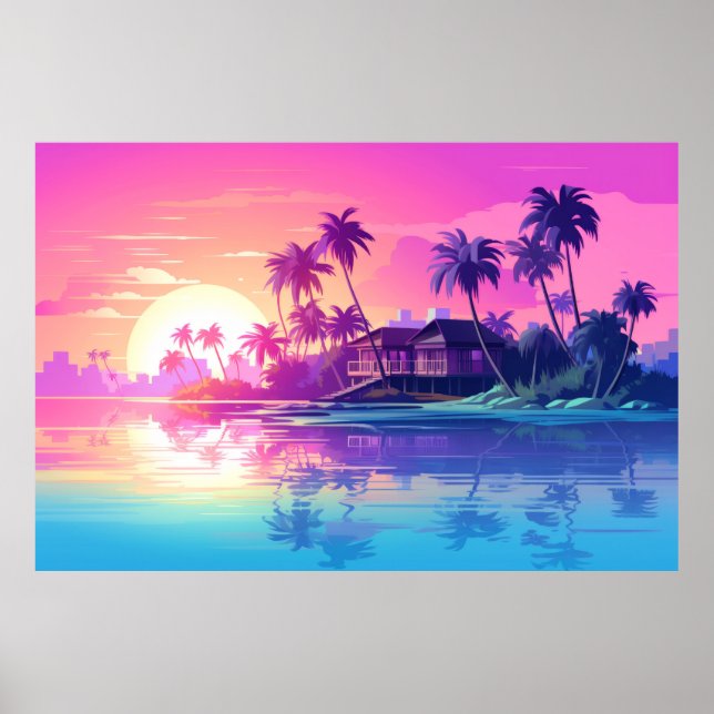 Scenery Tropical Beach liggande natur Poster (Framsidan)