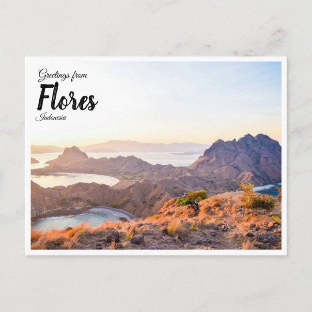 Scenery vycard - Padar Island, Flores, Indonesien Vykort (Framsida)