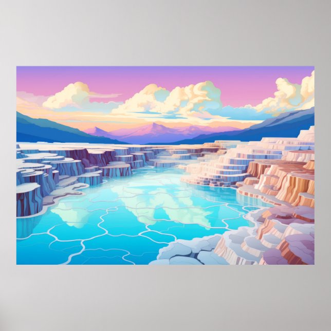 Scenery Winter Sunset liggande natur Poster (Framsidan)