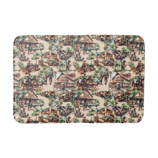 Scenes för westerna Ranch- eller Land-anläggningar Badrumsmatta (Framsidan)