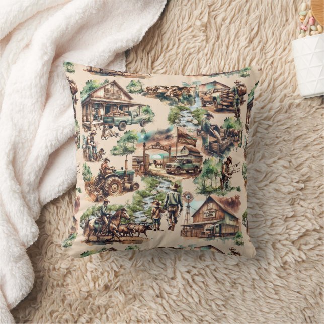 Scenes för westerna Ranch- eller Land-anläggningar Kudde (Filt)