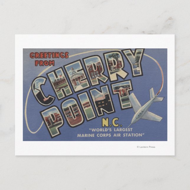 Scenes i stora Brev - Cherry Point, NC Vykort (Framsida)