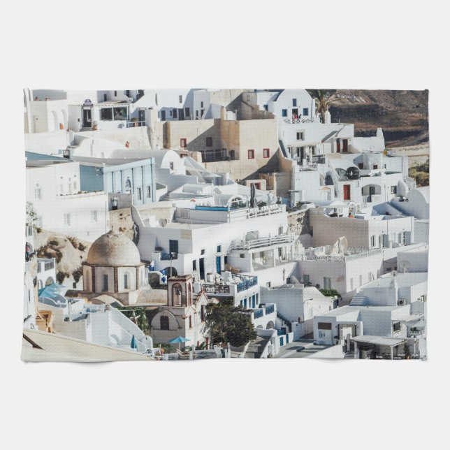 Scenes of Santorini Kitchen Towel Kökshandduk (Horisontell)