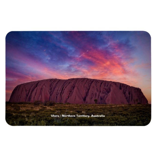 Scenfotografi - Uluru vid solnedgång Magnet (Horisontell)