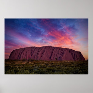Scenfotografi - Uluru vid solnedgång Poster