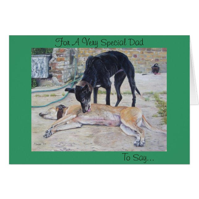 scenhotell med Greyhound hundar Hälsningskort (Framsidan Horizontal)