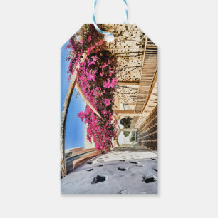 Scenia Alleyway i Santorini, Grekland Presentetikett