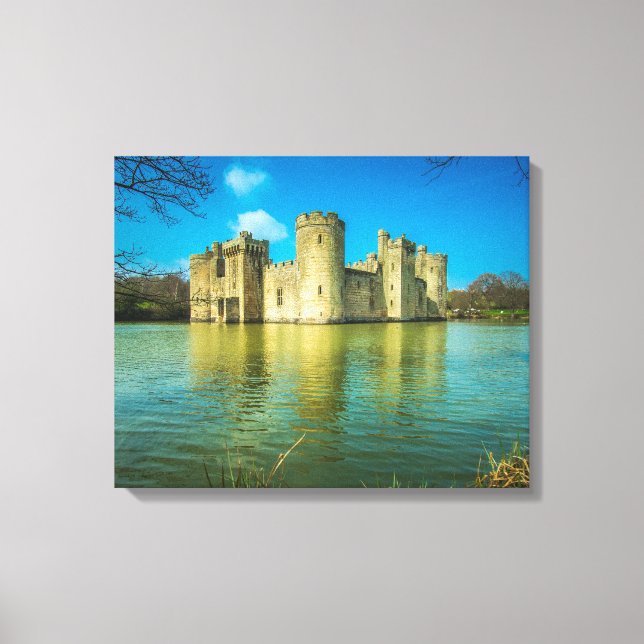 Scenia Bodiam Castle i Öster Sussex England Canvastryck (Framsida)