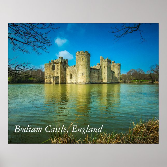 Scenia Bodiam Castle i Öster Sussex England Poster (Framsidan)