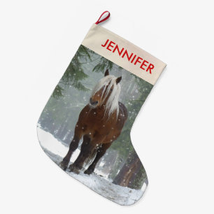 Scenia Brown Horse i en vinterjul Stor Julstrumpa